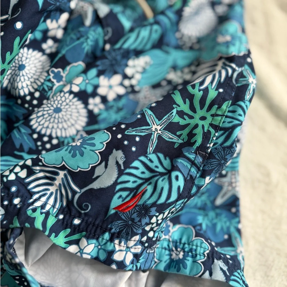 Nautica Tropical Blue Floral Board Shorts